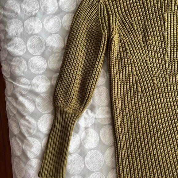 Anthropologie Moon River Sweater Crochet Button Dress Green Sz S - Picture 5 of 16